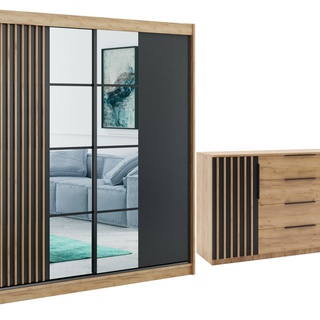 komoda 160 z lamelami nowoczesna Sorento III duża szeroka szafka loft