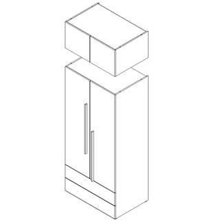 szafa 90 wysoka z nadstawką Lorin 02 / 18 ubraniowa dwudrzwiowa