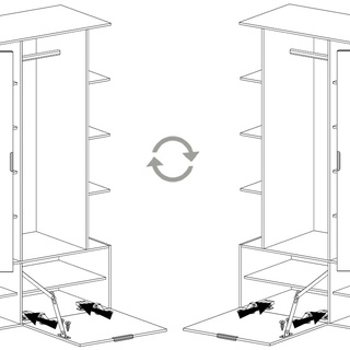garderoba 100 nowoczesna Nala z lustrem szafką półkami do przedpokoju