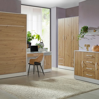 biurko 120 młodzieżowe dla ucznia Perfect 04 z szufladą szafką artisan