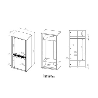 Szafa 2-drzwiowa Dallas Ml 01
