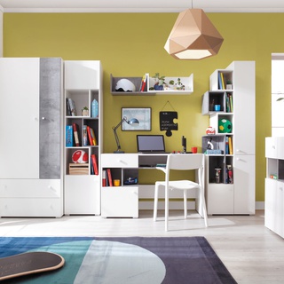 regał 60 nowoczesny Sigma 04 zamykany otwarty do pokoju młodzieży