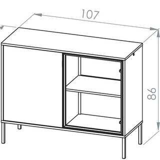komoda 107 nowoczesna z oświetleniem Barnee 03 szafka elegancka