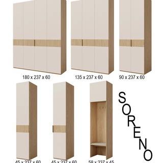 szafa 270 zestaw szaf Soreno B wysoka szeroka garderoba do sypialni