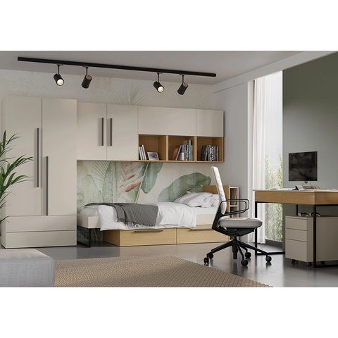 Zestaw nowoczesny młodzieżowy LORIN 9 biurko szafa łóżko dla dzieci