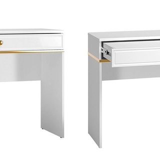 toaletka konsola 100 z szufladą Goldin 10 glamour biała w połysku