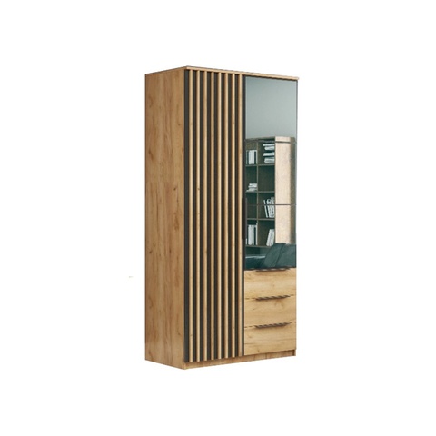 Szafa 100 dwudrzwiowa SORENTO z lustrem szufladami lamelami półkami