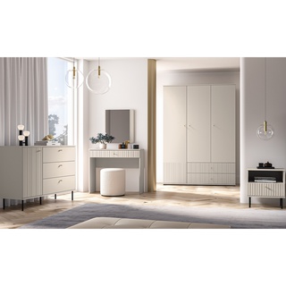 szafa 150 glamour Sophie 22 z półkami szuflady frezowana kremowa