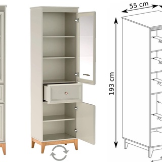 zestaw meblościanka Windsor 2 stylowa szafka rtv witryna do pokoju