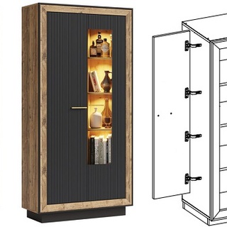 zestaw mebli Fox 2 dąb artisan / hunton / czarny meblościanka segment komplet do salonu pokoju