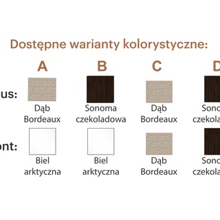 Komoda Athena AT-K7 dąb + biały Wyprzedaż!