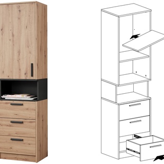 zestaw rogowa wysoka garderoba Grant 33 narożna szafa duża regał