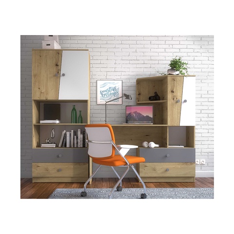 Zestaw mały dla dzieci młodzieży ucznia NERO 7 biurko regał komplet