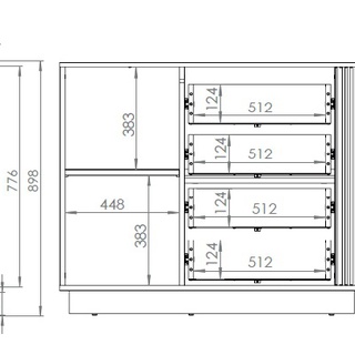 komoda 115 z szufladami Urso 07 nowoczesna loft szafka lamele frez