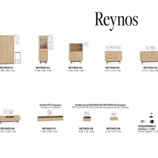 zestaw komplet Reynos 3 komoda szafa do pokoju sypialni korytarza
