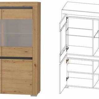 witryna 106 niska Arizona RRW-1 szafka przeszklona komoda wysoka