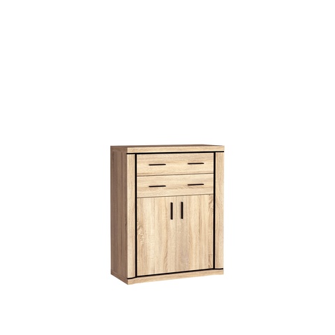 Komoda 97 dwudrzwiowa wysoka DALLAS 06 szafka z szufladami dąb