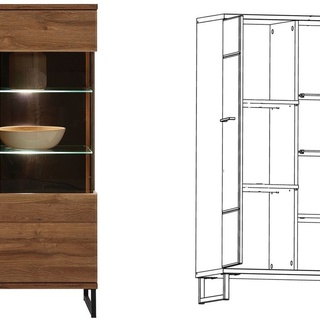 witryna 90 kredens Ivo 05 szafka przeszklona komoda wysoka z nogami