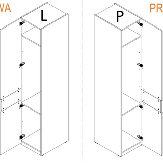 szafa 225 wysoka Soreno C z lustrem zestaw szaf do pokoju sypialni