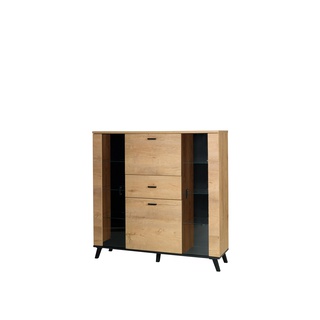 komoda 131 duża wysoka John 03 z barkie przeszklona szafka na nogach