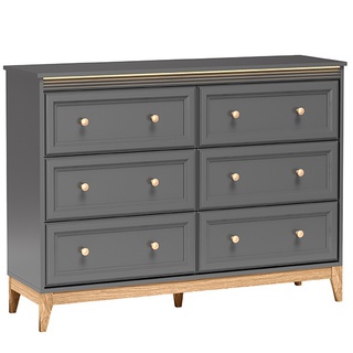 komoda 135 ,5 z szufladami Terra 03 szafka pojemna bieliźniarka szara