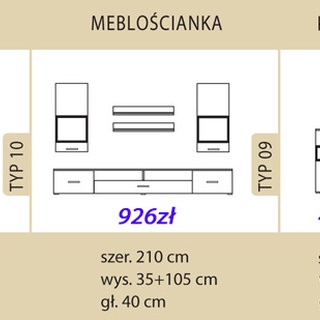 Meblościanka Sarah 09 z komodą