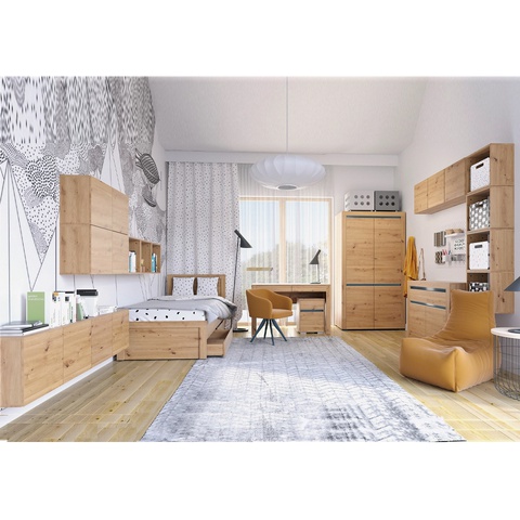 Zestaw duży młodzieżowy dzieci ARIZONA 2 biurko komoda łóżko szafa