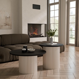 stolik 49 / 47 okrągły kawowy zestaw Lamelo 2W1 ława kawowa okrągła