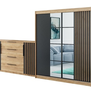 komoda 160 z lamelami nowoczesna Sorento III duża szeroka szafka loft