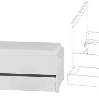 łóżko 90x200 z szufladami Alaska AAL-1 pojedyncze z zagłówkiem białe