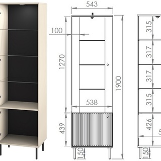 zestaw mebli frezowanych na nóżkach Sophie D komoda witryna ława Cashmere komplet do pokoju salonu