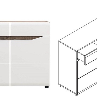 zestaw mebli sypialnia Lionel 3 komoda duża szafa z lustrem łóżko