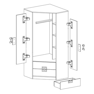Szafa narożna Nico 02 z szufladami