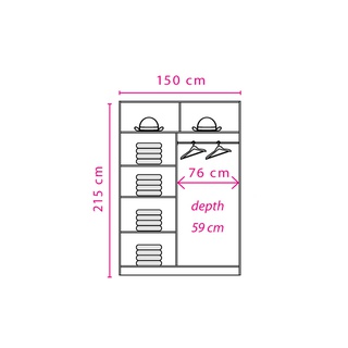 Szafa Przesuwna Effect EF-2-150