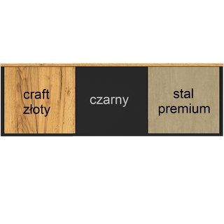 regał 80 z szufladą drzwiami na nóżkach Colt 04 niski zamykany szafka wysoka loft dąb craft + czarny + stal do pokoju biura