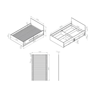 Łóżko 120x200 z szufladami Blanco 17 duże młodzieżowe pojedyncze