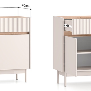 komoda 104 dwudrzwiowa z szufladami Dunea 06 szafka na nóżkach