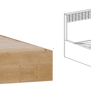 Łóżko 160x200 z pojemnikiem zagłówkiem Natural 17 podnoszone 160