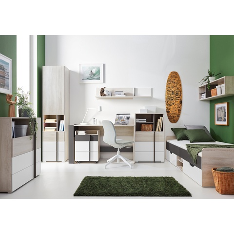 Zestaw młodzieżowy REMO 1 biurko łóżko komoda regał dla ucznia dzieci