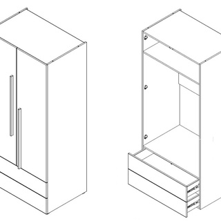 zestaw duży Lorin 6 biurko łóżko komoda regał szafa z nadstawką