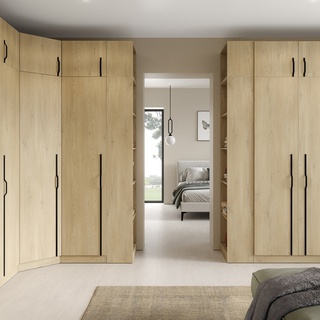 szafa 200 wysoka uchylna Braga 01M z półkami drążkami szufladami