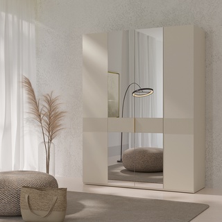 szafa 180 wysoka duża Soreno z lustrem szuflady półki elegancka frezowana