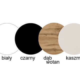 stolik 67 loft okrągły Trio ława mała kawowa biały czarny dąb wotan