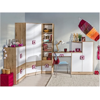 szafa 87 narożna Nico 02 z szufladami półkami drążkiem do pokoju