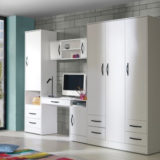 biurko 120 z szufladą szafką Perfect 04 młodzieżowe do nauki białe