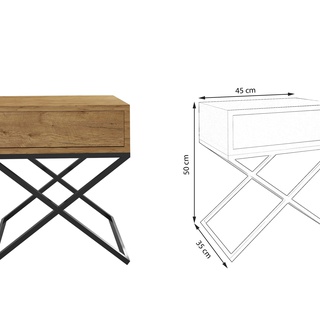 stolik 45 nowoczesny z szufladą X elegancki nocna szafka do sypialni