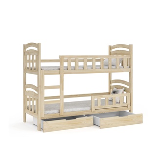 łóżko 90x200 piętrowe duże Damian 2os z materacami szufladami młodzieżowe