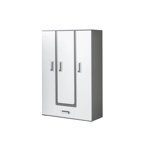 Szafa 128 z szufladą półkami APETITO 19 młodzieżowa dzieci biały szary