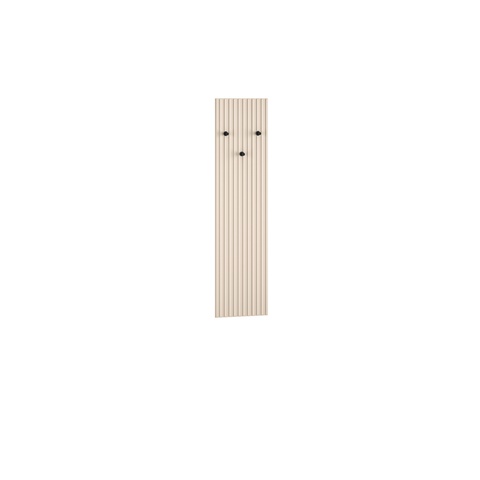 Wieszak 34 panel z wieszakami SOPHIE 17 frezowany lamelami kremowy