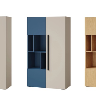 komoda 90 wysoka szafka Lorin 05 z półkami otwartymi do pokoju